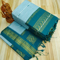 Premium blue Kalyani Cotton Saree – Elegant Traditional Wear