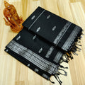 Premium black and silver combination Kalyani Cotton Saree – Elegant Traditional Wear